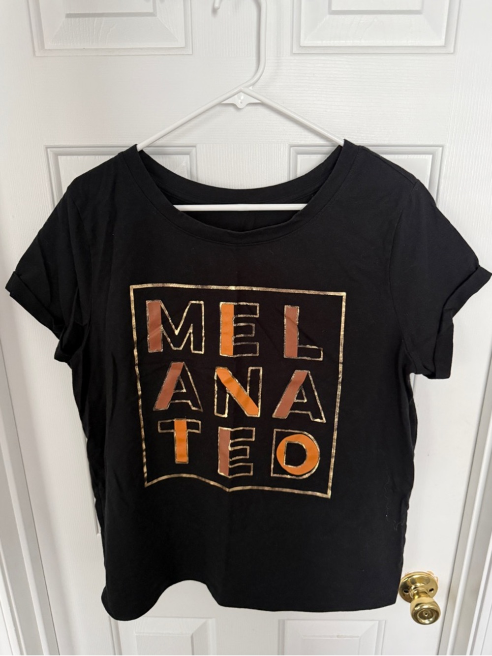 Target Black History Month “Melanated” Short-Sleeve Metallic Graphic Tee Size L